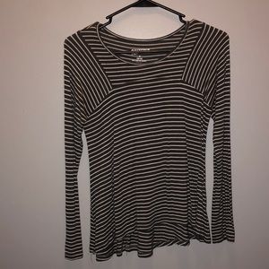 Grey and white striped long sleeve
